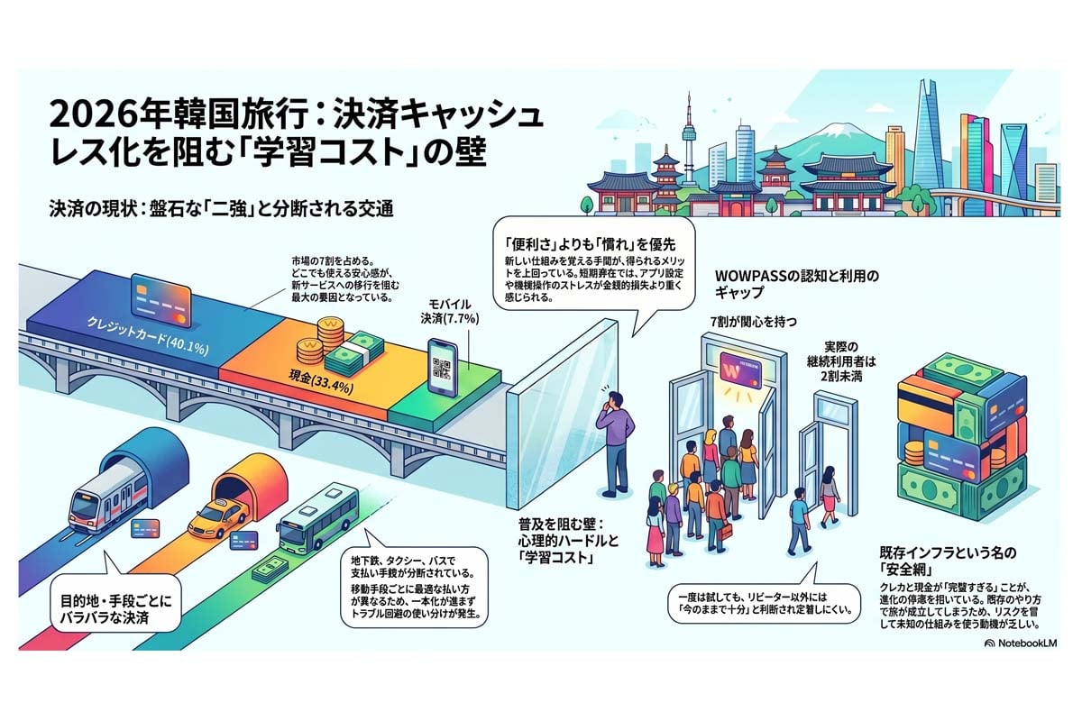 2026年韓国旅行：決済キャッシュレス化の課題（画像：Merkmal編集部）