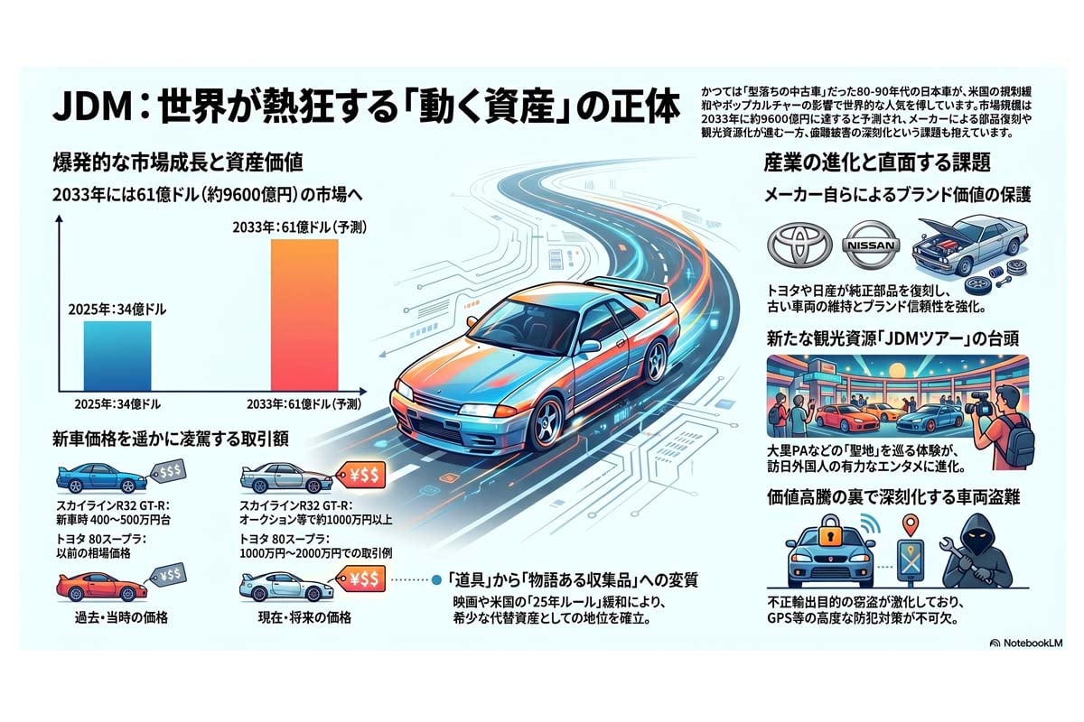 日本車の資産価値と市場動向（画像：Merkmal編集部）