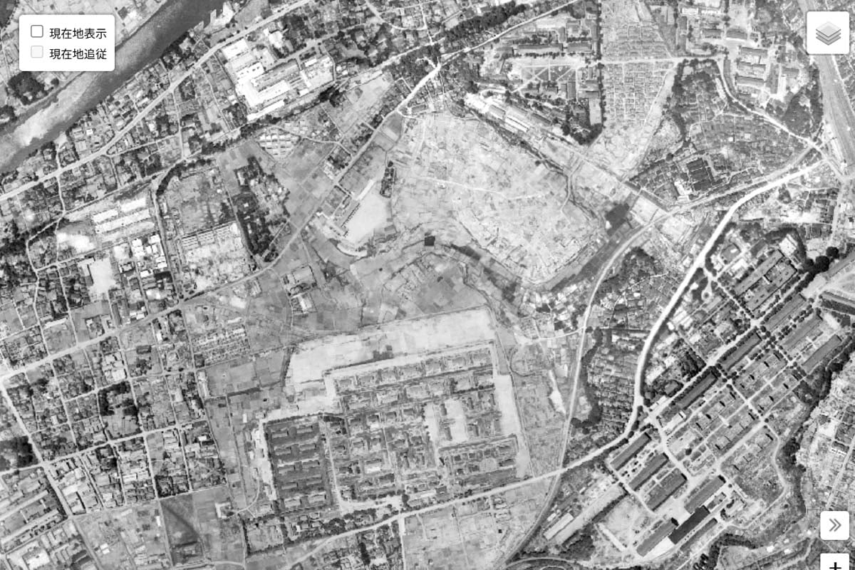 1947年頃の桐ヶ丘エリア（画像：国土地理院）