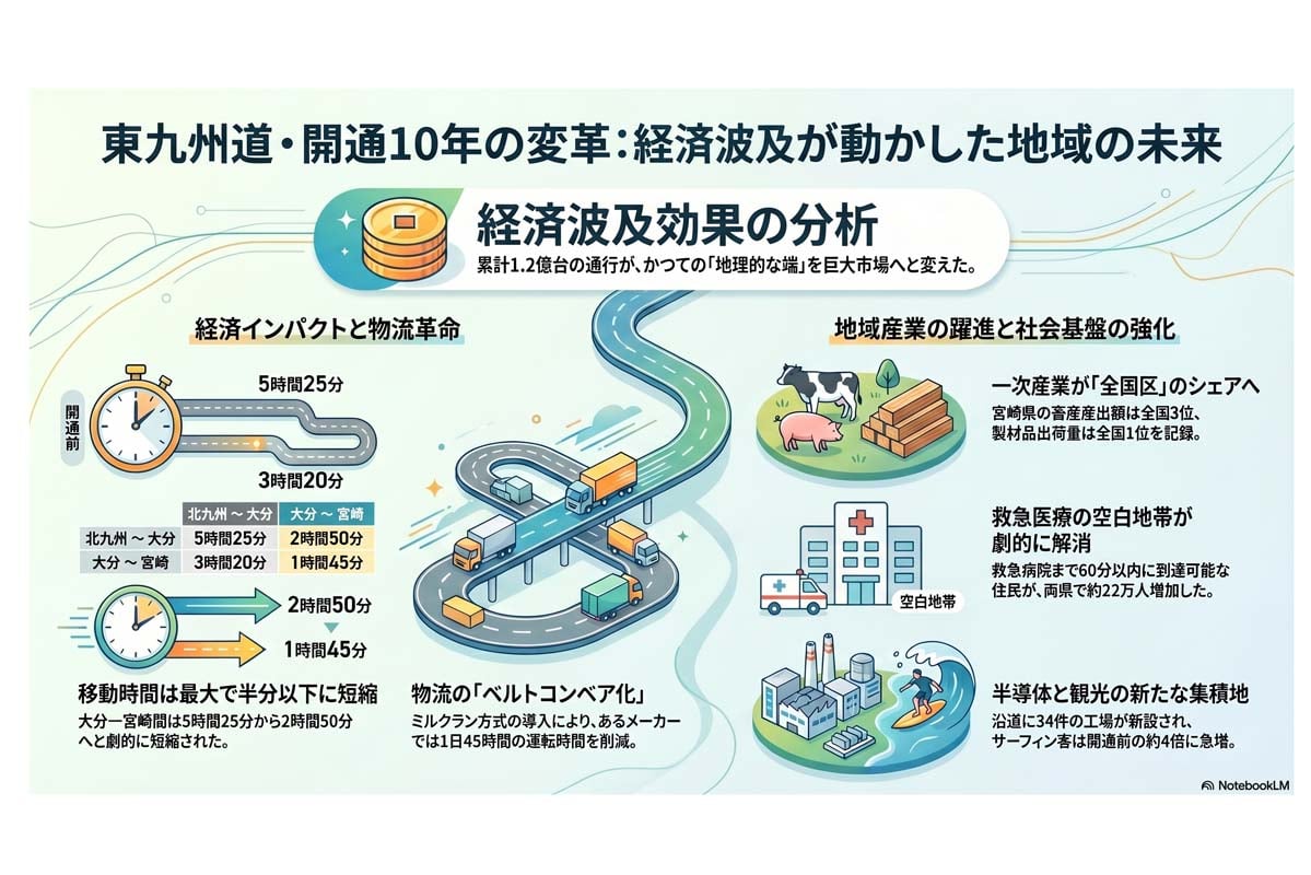 東九州道、開通10年の変革（画像：Merkmal編集部）