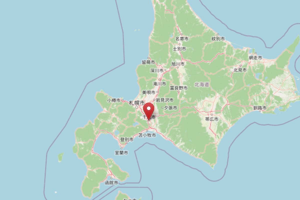 千歳市の位置（画像：OpenStreetMap）