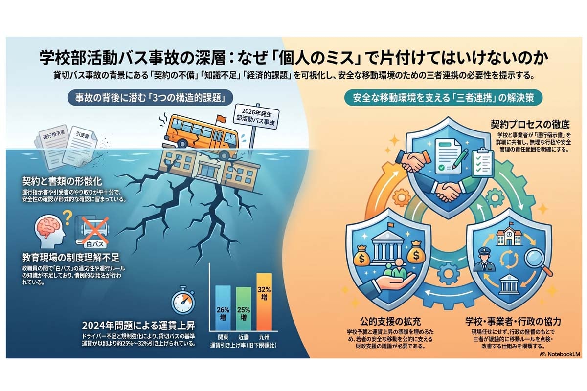 学校部活動バス事故の深層（画像：Merkmal編集部）