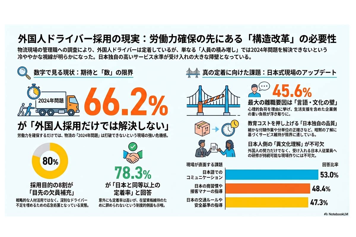外国人ドライバー採用 現状と課題（画像：Merkmal編集部）