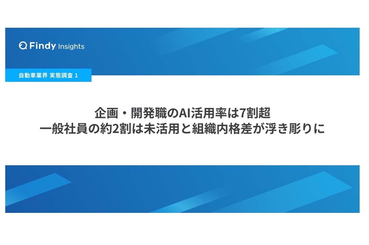自動車業界における新規事業開発および商品企画の課題、ならびにAI活用の実態に関する調査（画像：ファインディ）