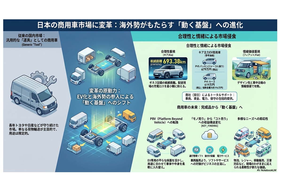 日本の商用車市場の変革（画像：Merkmal編集部）