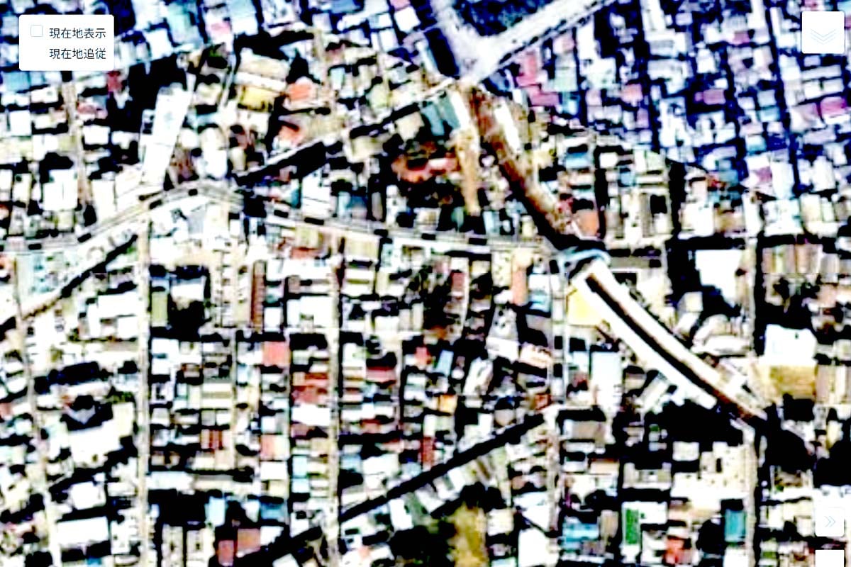 1980年ごろの航空写真（画像：国土地理院）
