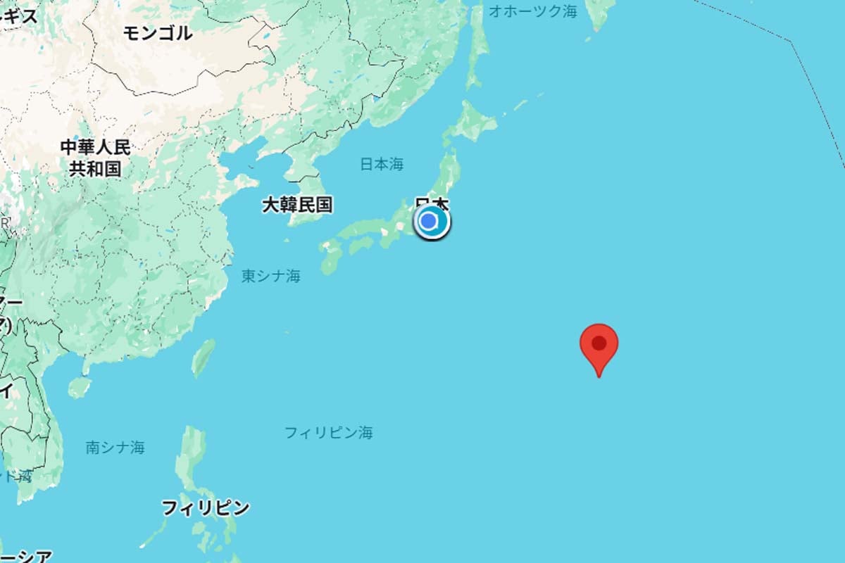 南鳥島の位置（画像：(C)Google）