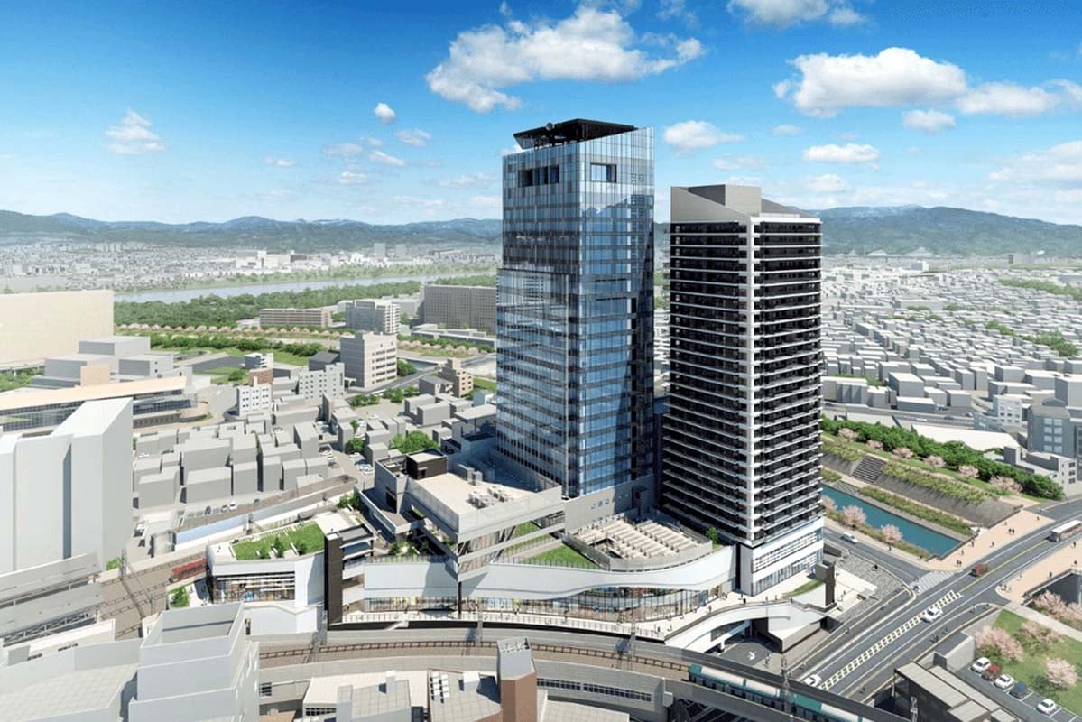 鉄道部門の本社機能を移転した枚方市駅前の再開発ビル（画像：京阪HD）