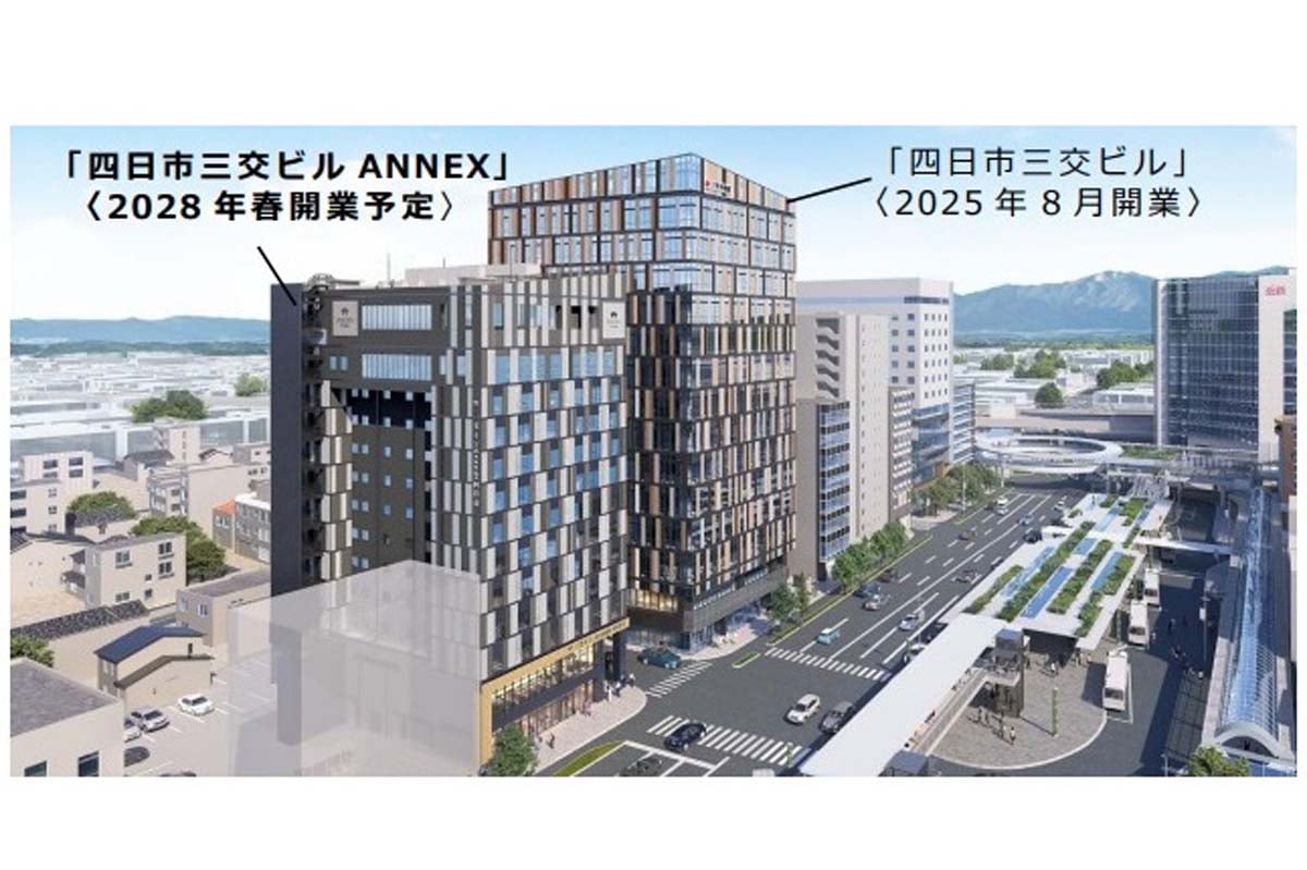 近鉄四日市駅前でのビル開発（画像：三交不動産）
