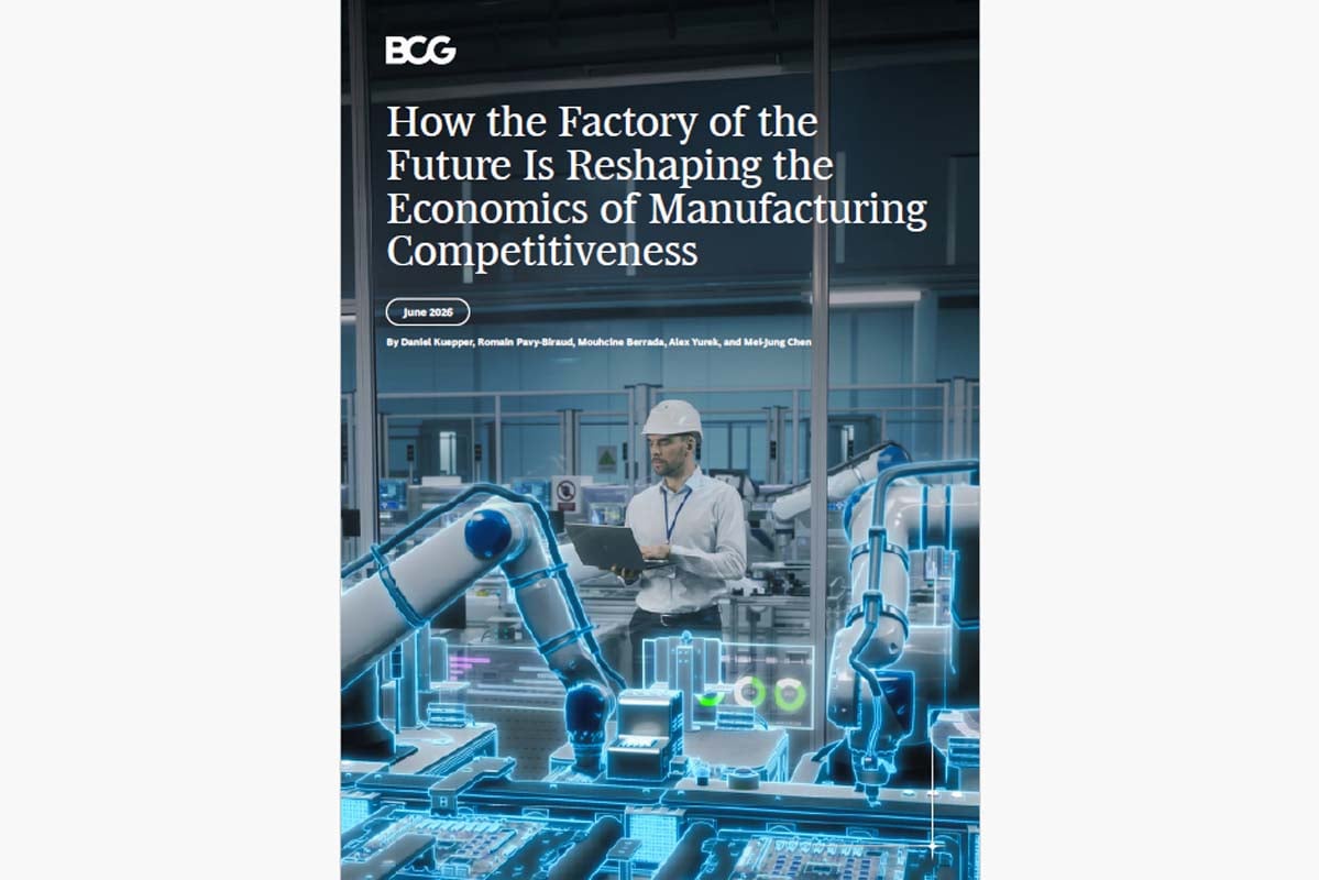 AIを活用した「未来型工場」の製造業への影響を調査したリポート「How the Factory of the Future Is Reshaping the Economics of Manufacturing」(画像:ボストン コンサルティング グループ)