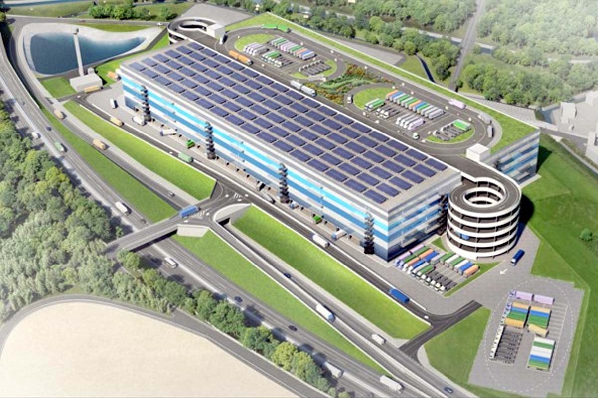 高速道路IC直結型次世代基幹物流施設　完成予想イメージ（画像：三菱地所）