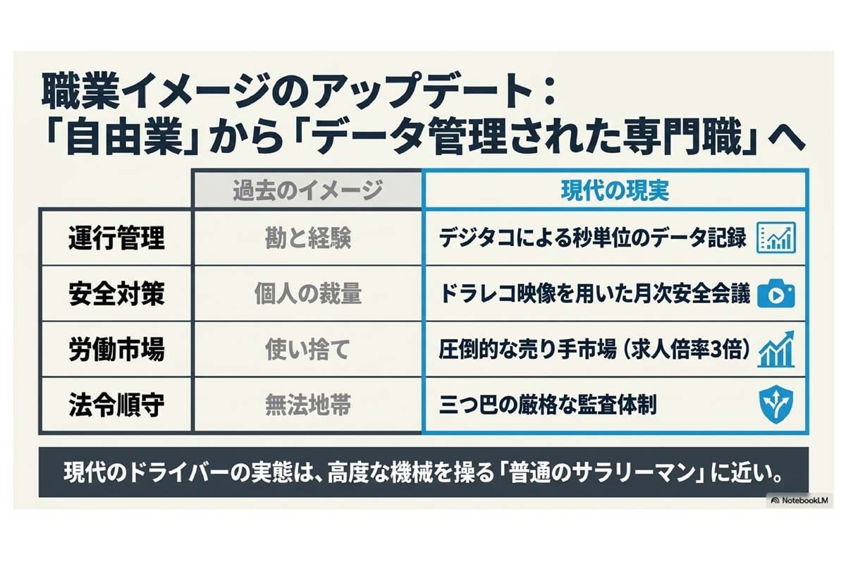 「トラックドライバー ＝ 底辺職」――その言葉、本当に言えますか？（画像：Merkmal編集部）