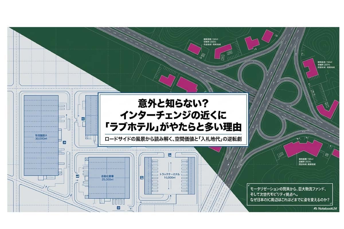 インターチェンジの近くに「ラブホテル」がやたらと多い理由（画像：Merkmal編集部）