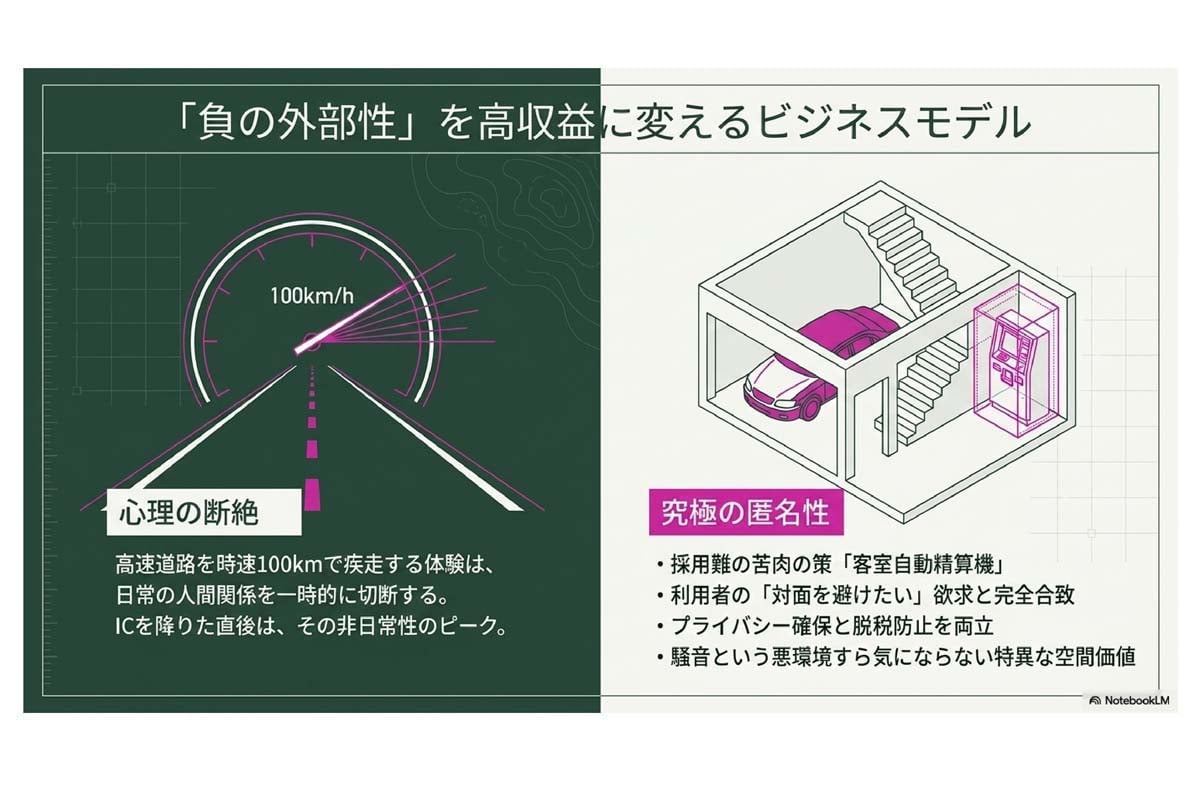 インターチェンジの近くに「ラブホテル」がやたらと多い理由（画像：Merkmal編集部）
