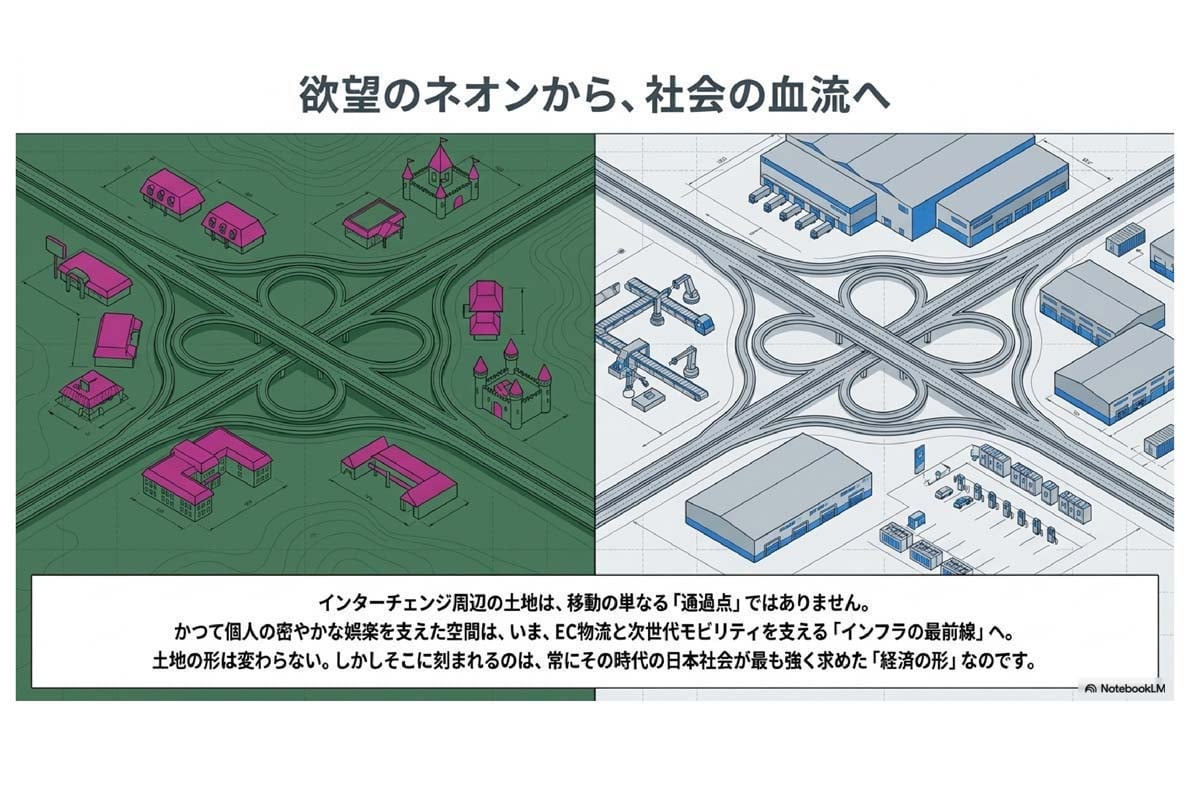 インターチェンジの近くに「ラブホテル」がやたらと多い理由（画像：Merkmal編集部）