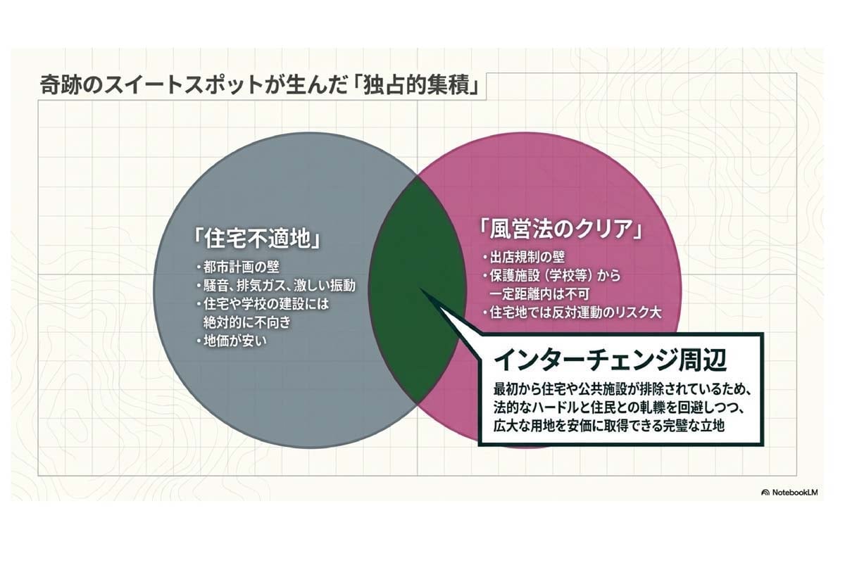 インターチェンジの近くに「ラブホテル」がやたらと多い理由（画像：Merkmal編集部）
