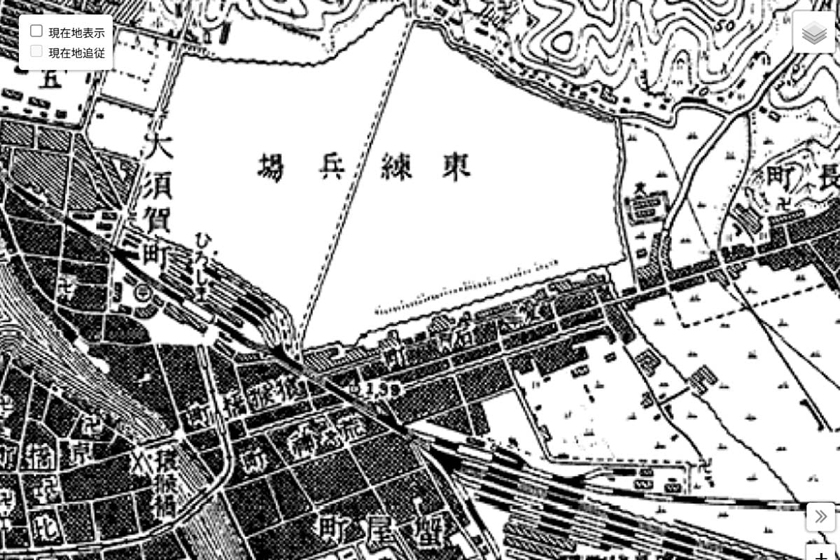 1920年頃の「広島駅」周辺の旧版地図（画像：国土地理院）