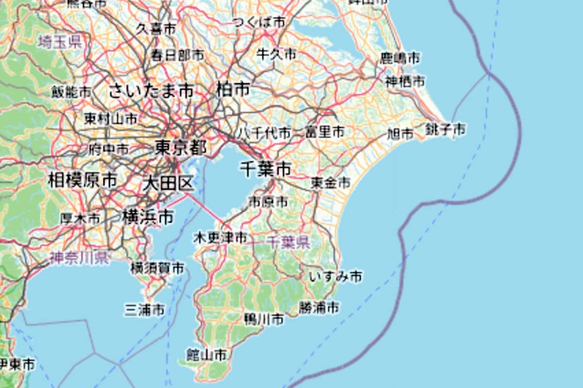 千葉県(画像:OpenStreetMap)