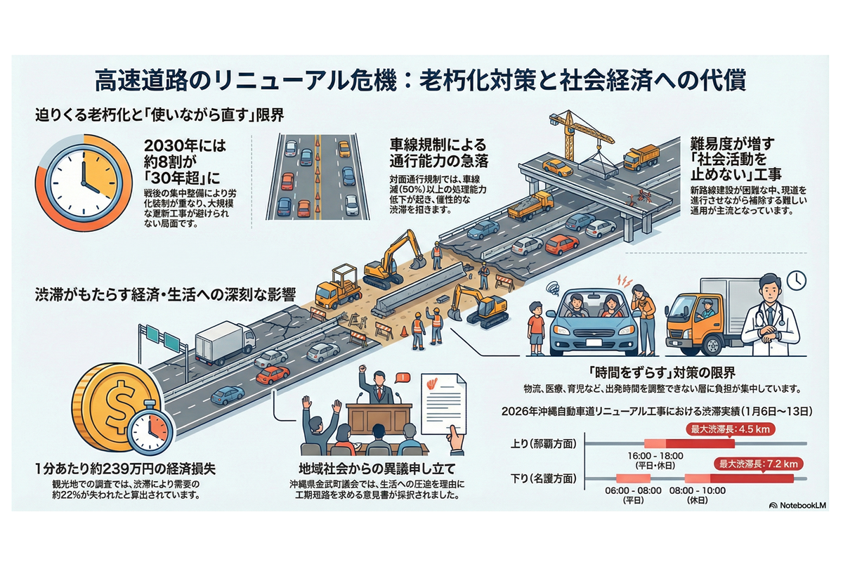 高速道路リニューアル危機の現状と影響。